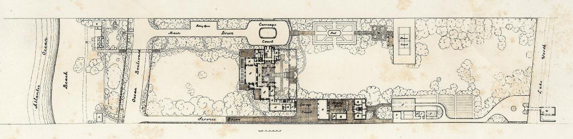 Cielito Lindo site plan, residence designed on Kings Road circa 1927