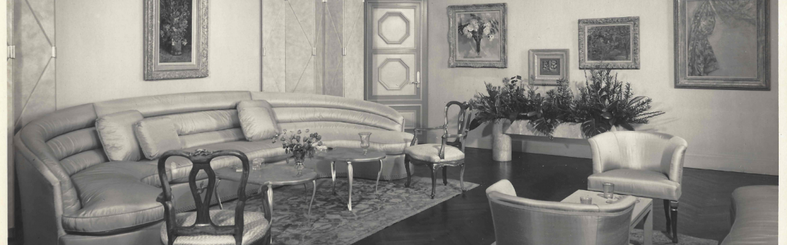 Living Room for Margaret Abegg, One Sutton Place South, NYC, circa 1950s